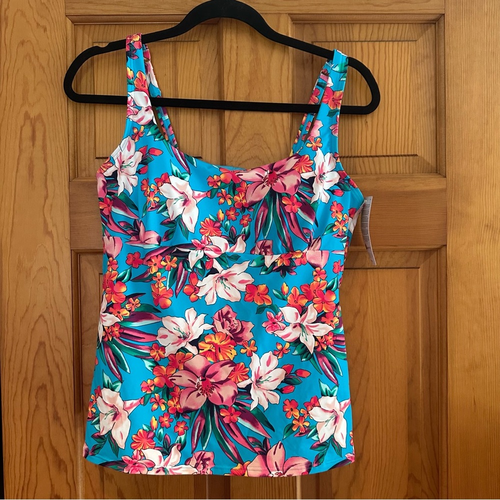 Lands End Women’s Tankini Bathing Suit Top, Size 10